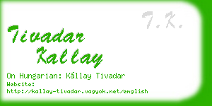 tivadar kallay business card